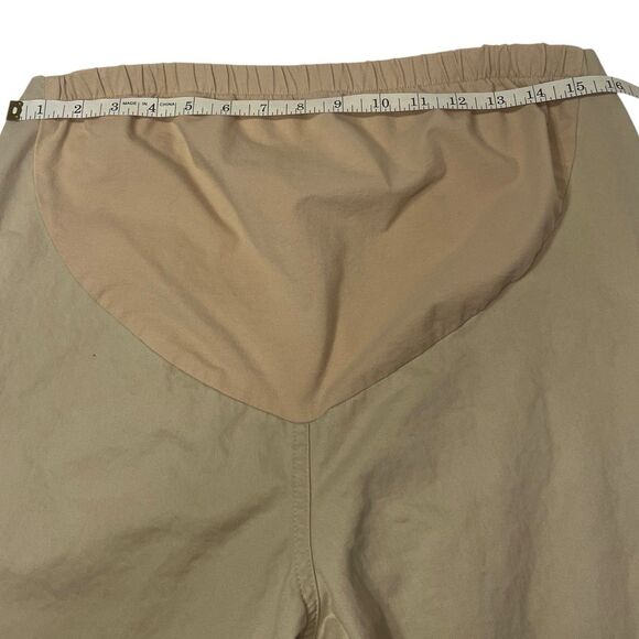 New Addition Maternity Khaki Pants Size 8 Straight Leg Beige Stretch Work Casual - Picture 4 of 9